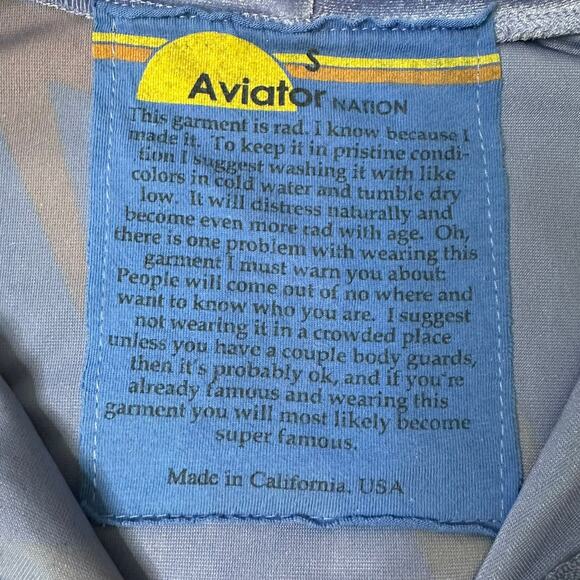 Aviator Nation Velour Zip Hoodie Lightning Bolt Blue Rare Small - Picture 2 of 10